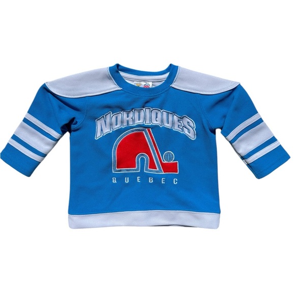 VTG Quebec Nordiques Mighty Mac Sports Baby Hockey Jersey Size: 18M - Picture 1 of 7